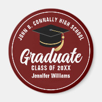 Maroon White Graduate Custom 2025 Graduation Party