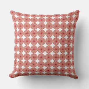 Maroon & White Rising Sun Pattern Cushion