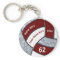 Maroon, White, Silver Cheap Volleyball Keychains