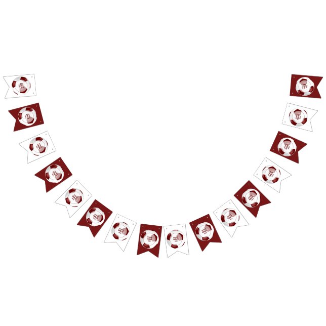 maroon white soccer school colours team banquet bunting  (All)