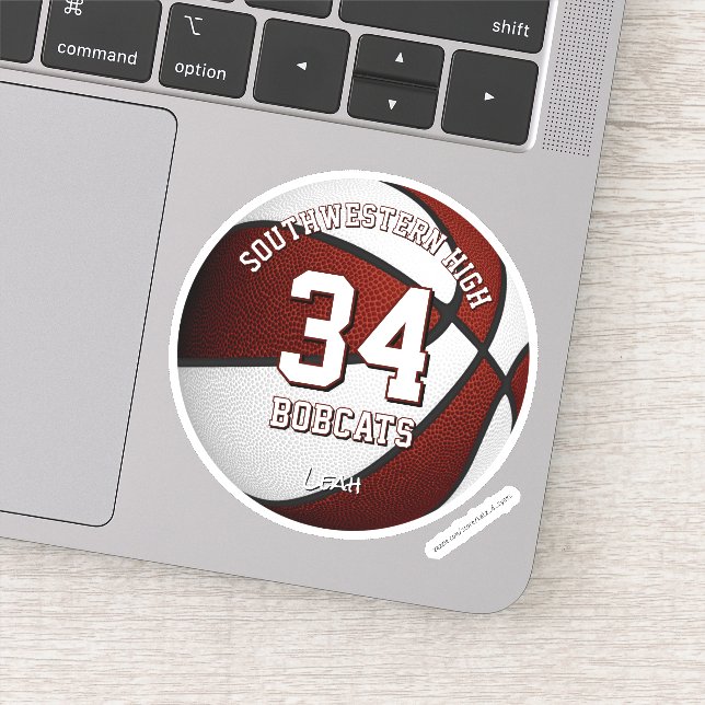 maroon white team colours boys girls basketball (Detail)