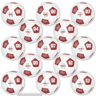 maroon white team colours individual soccer player