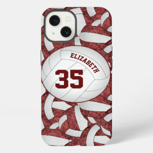 maroon white volleyball team colours custom girls' iPhone 13 case