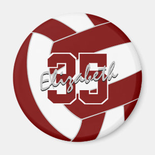 maroon white volleyball team colours gifts magnet