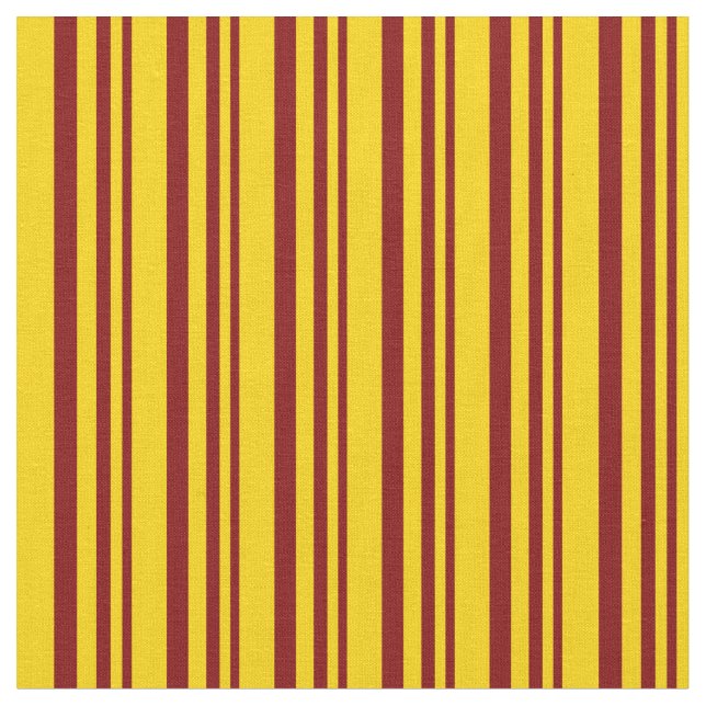 Maroon & Yellow Lines Fabric (Close Up)