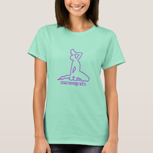 Maroonoutline_Pink (Large Logo) T-Shirt (Front)