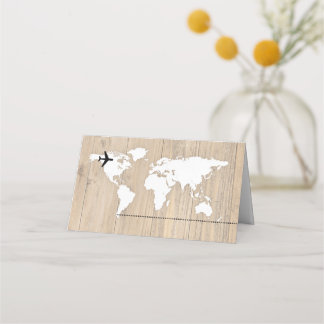 Marque place mariage  fond bois place card