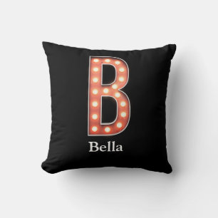 Marquee Light Monogram Letter B Personalised Cushion