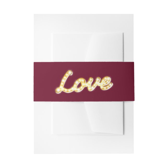 Marquee Lights Belly Band - marsala Invitation Belly Band (Front Example)