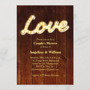 Marquee Lights Couple's Shower Invite