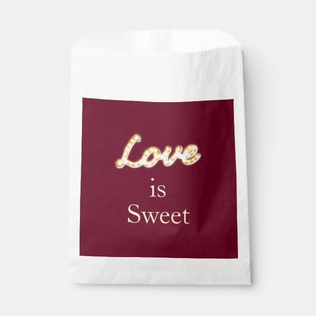 Marquee Lights Favour Bag - marsala (Front)