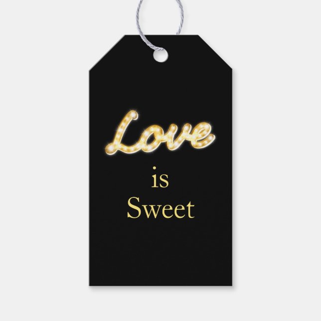 Marquee Lights Gift Tag - black (Front)