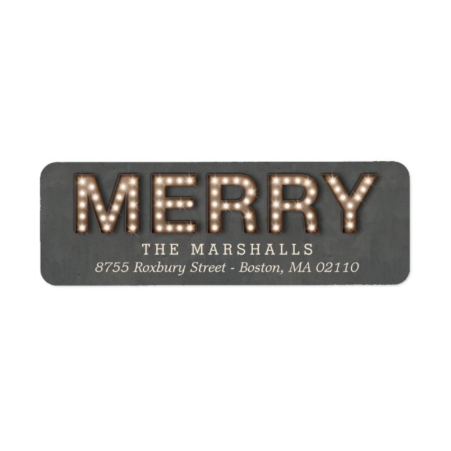 Marquee Lights Holiday Return Address Labels (Front)