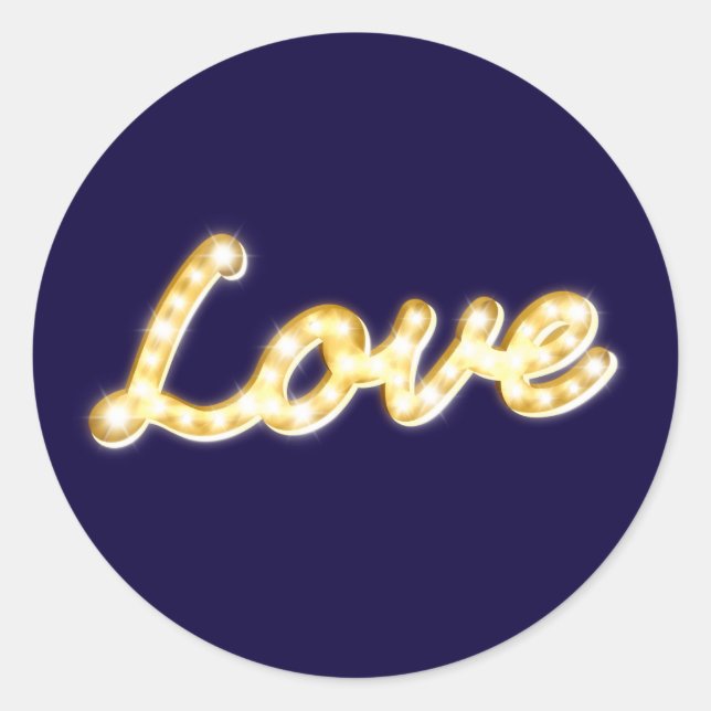 Marquee Lights Love Sticker (Front)
