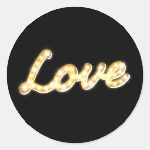 Marquee Lights Love Sticker - black