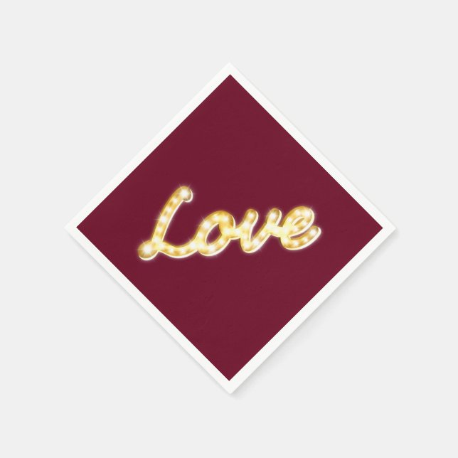 Marquee Lights Napkin - marsala (Corner)