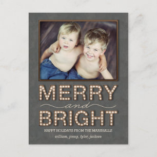 Marquee Lights Postcard Holiday Photo Card