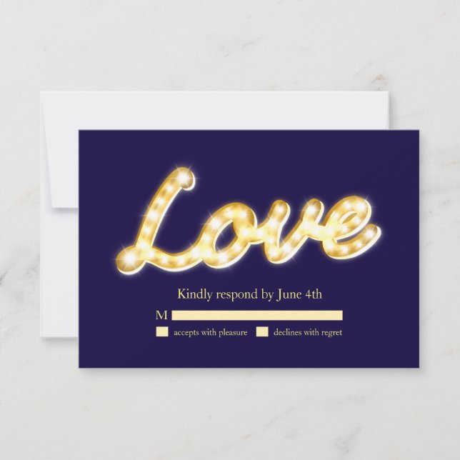 Marquee Lights RSVP - blue (Front)