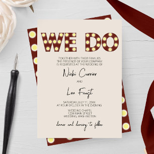 Marquee Lights 'We Do' Wedding Invitation