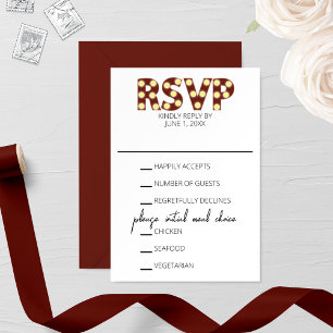 Marquee Lights Wedding RSVP Card