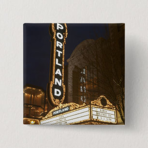 Marquee of Arlene Schnitzer auditorium 15 Cm Square Badge