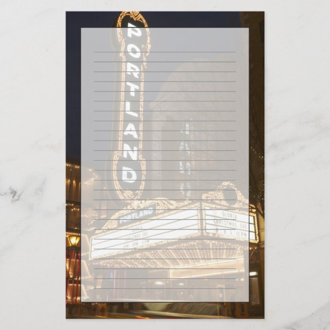 Marquee of Arlene Schnitzer auditorium Stationery (Front)