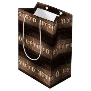 Marquee Retired Sign On Brick  Medium Gift Bag
