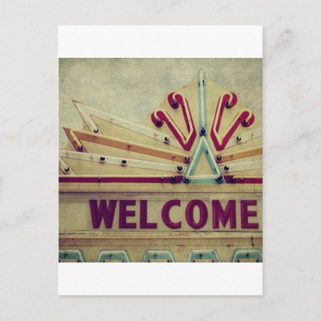 Marquee Welcome Sign Postcard (Front)