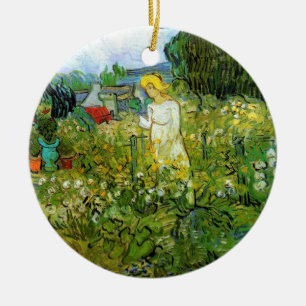 Marquerite Gachet in the Garden, Vincent van Gogh. Ceramic Tree Decoration