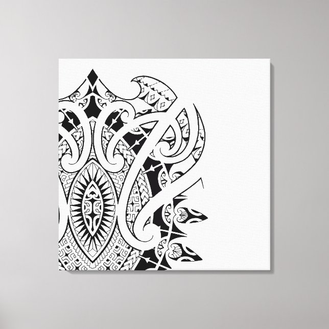 Marquesan Polynesian and Maori style art Canvas Print (Front)