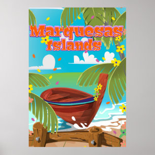 Marquesas Islands travel poster. Poster