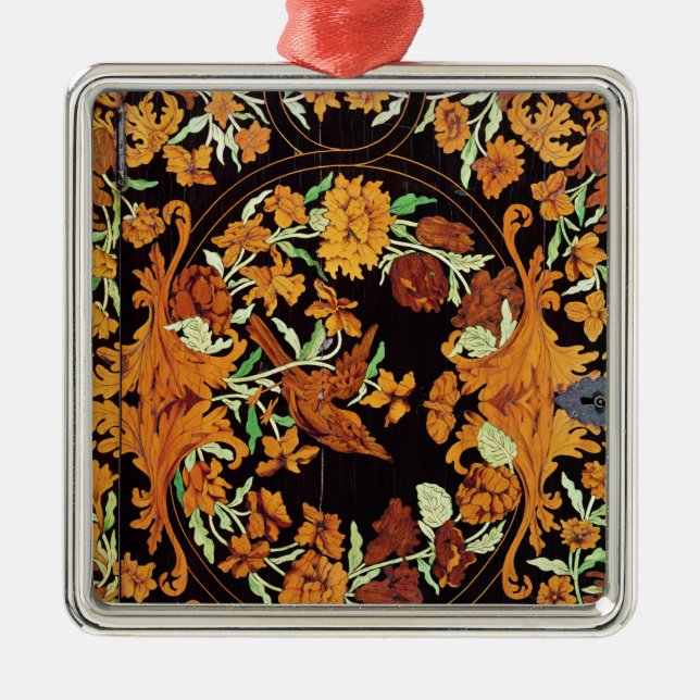 Marquetry box, English, c.1670 Metal Tree Decoration (Front)
