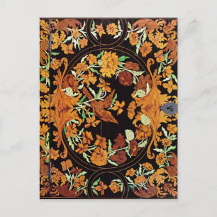 Marquetry box, English, c.1670 Postcard