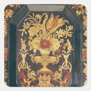 Marquetry detail from a buffet square sticker