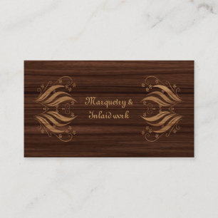 Marquetry inlaid wood pattern business card