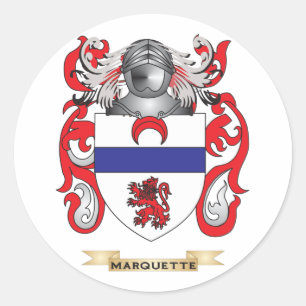 Marquette Coat of Arms (Family Crest) Classic Round Sticker