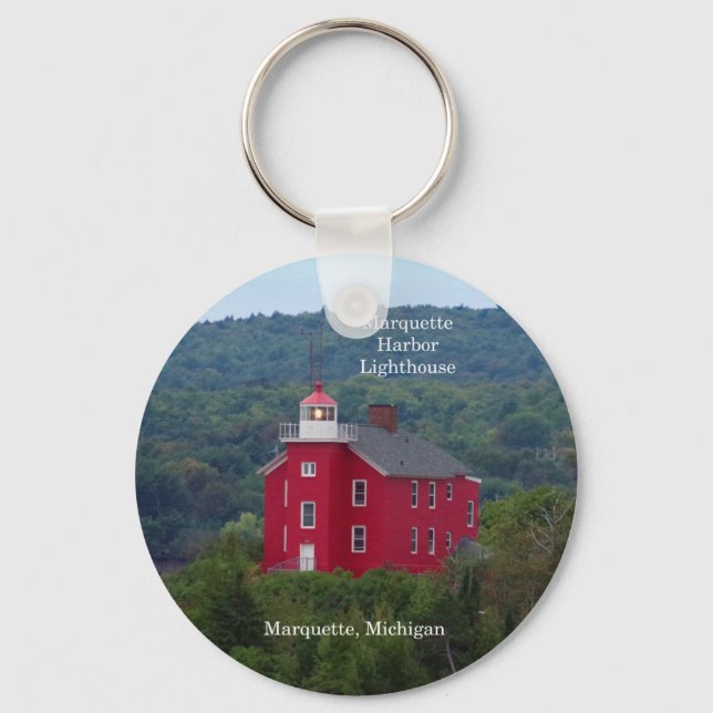Marquette Harbor Lighthouse key chain (Front)