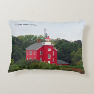 Marquette Harbour Lighthouse accent pillow