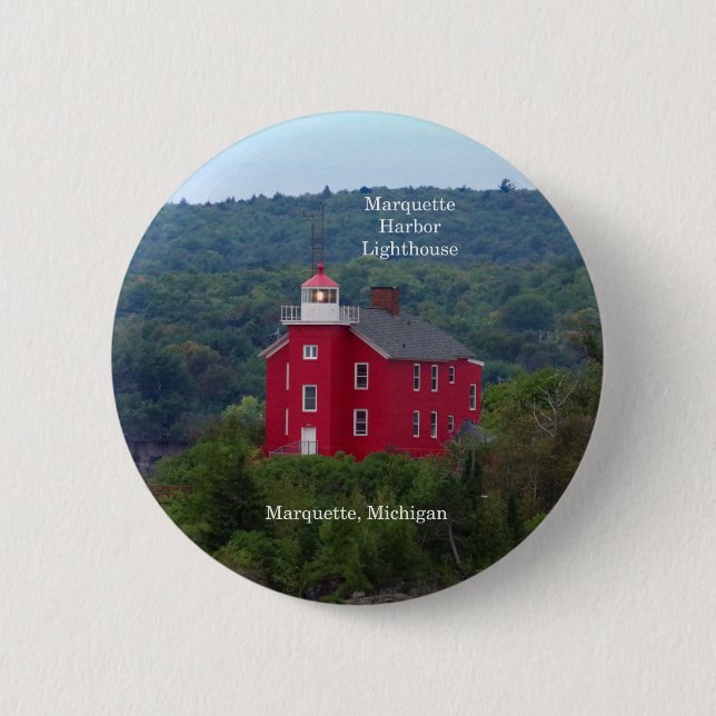 Marquette Harbour Lighthouse button (Front)