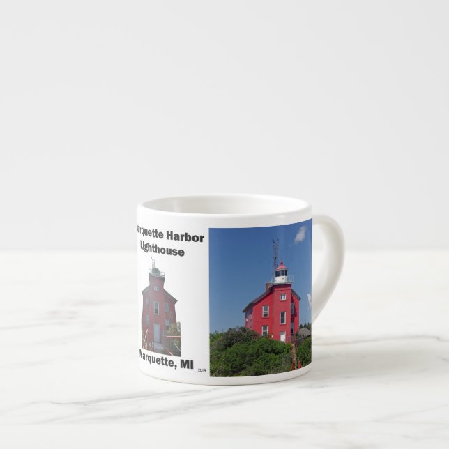 Marquette Harbour Lighthouse espresso mug (Front Right)