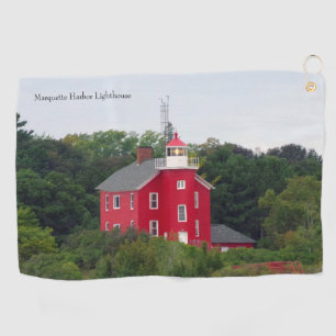 Marquette Harbour Lighthouse golf towel