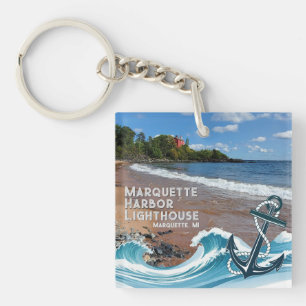 Marquette Harbour Lighthouse, Marquette, MI  Key Ring