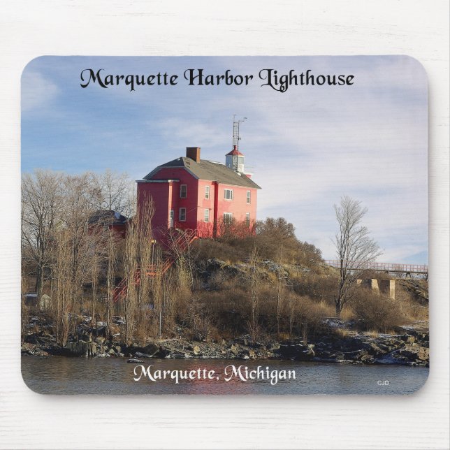Marquette Harbour Lighthouse mousepad (Front)