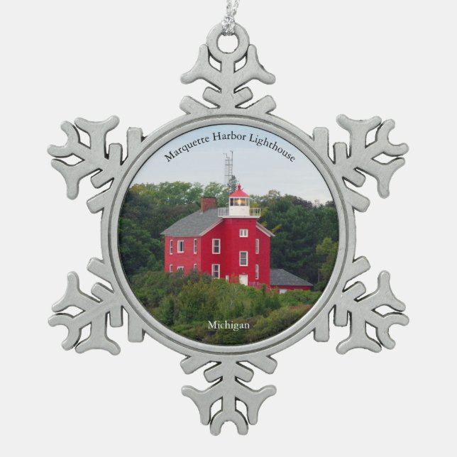 Marquette Harbour Lighthouse ornament (Front)
