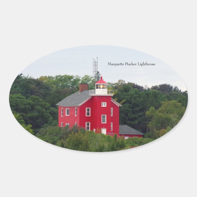 Marquette Harbour Lighthouse sticker (Front)