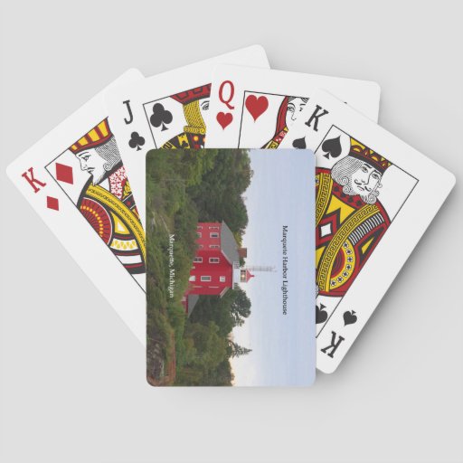 Image of Marquette Harbour Lighthouse water playing cards