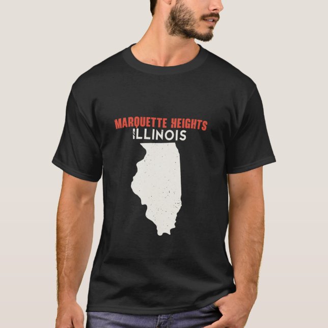 Marquette Heights Illinois USA State America Trave T-Shirt (Front)