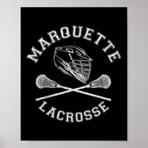 Marquette Lacrosse Vintage Distressed Retro Lax  Poster