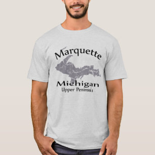 Marquette Michigan Map Design T-shirt