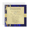 Marquis Blue Silk Gold Scroll Sapphire Invitation
